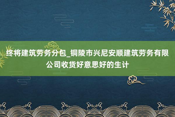 终将建筑劳务分包_铜陵市兴尼安顺建筑劳务有限公司收货好意思好的生计